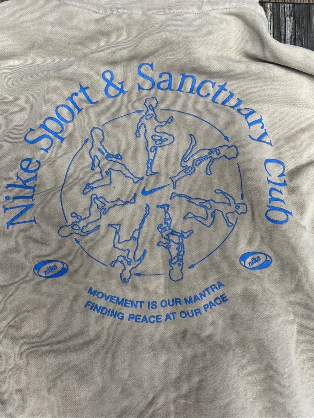 Nike Sports and Sanctuary Club Pullover Hoodie Beige Men's Size Small - Picture 7 of 9